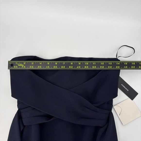 Lulus Own the Night Strapless Maxi Dress Womens Small Navy Blue Bridesmaid Slit - Picture 10 of 11